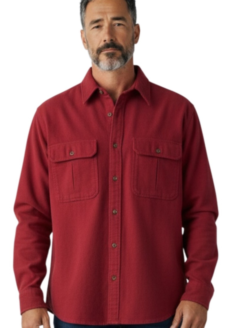Cabela’s Men’s Burgundy Button-Up Workshirt Size LT